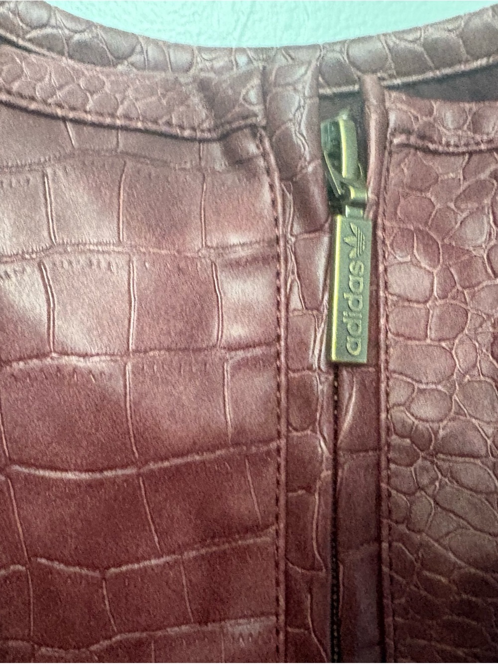 adidas PLEATHER CORSET - Burgundy. crocodile with Signature strips. Runs Small - Picture 7 of 12